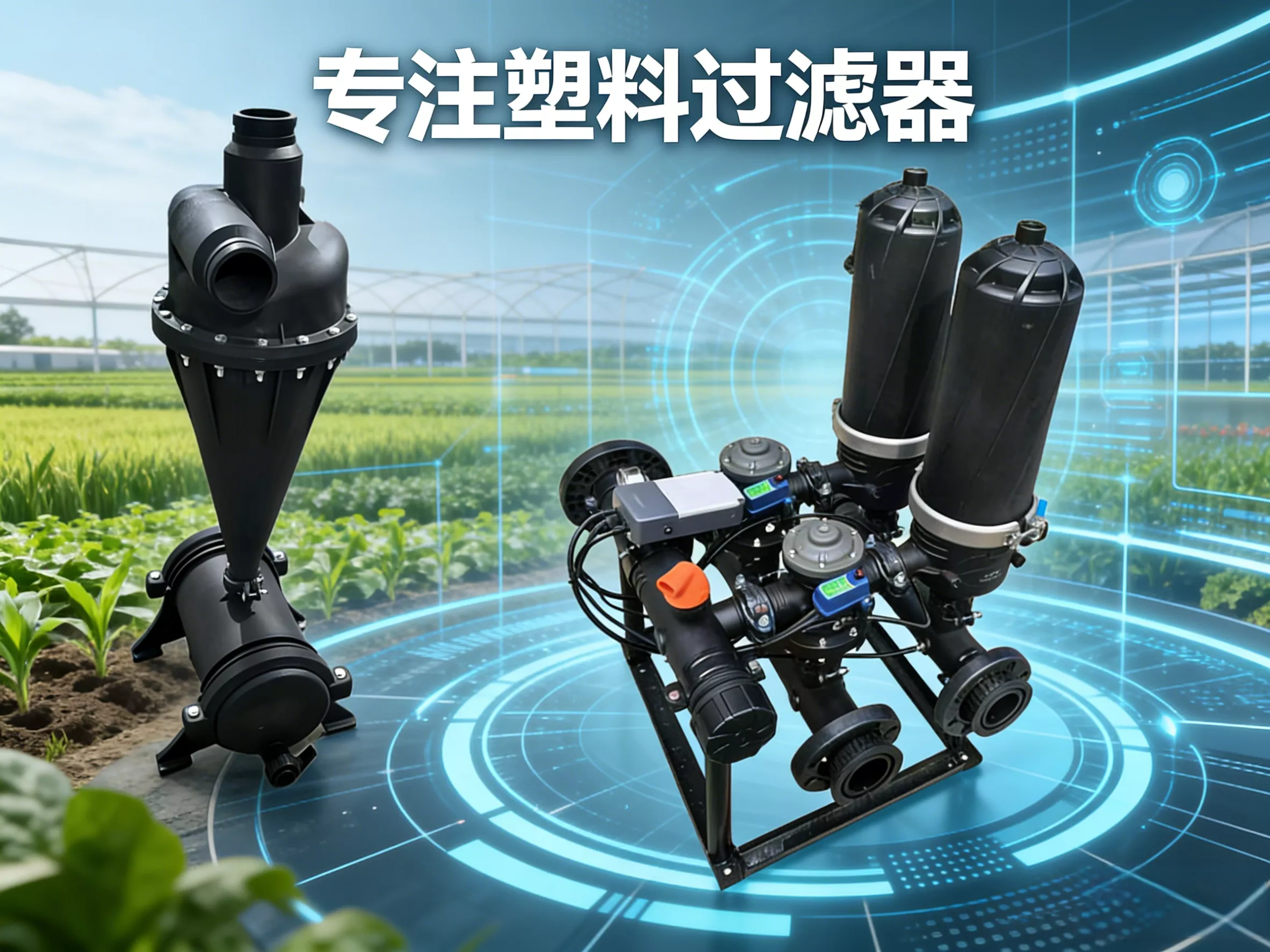 离心过滤器+叠片过 滤器，灌溉首选产品